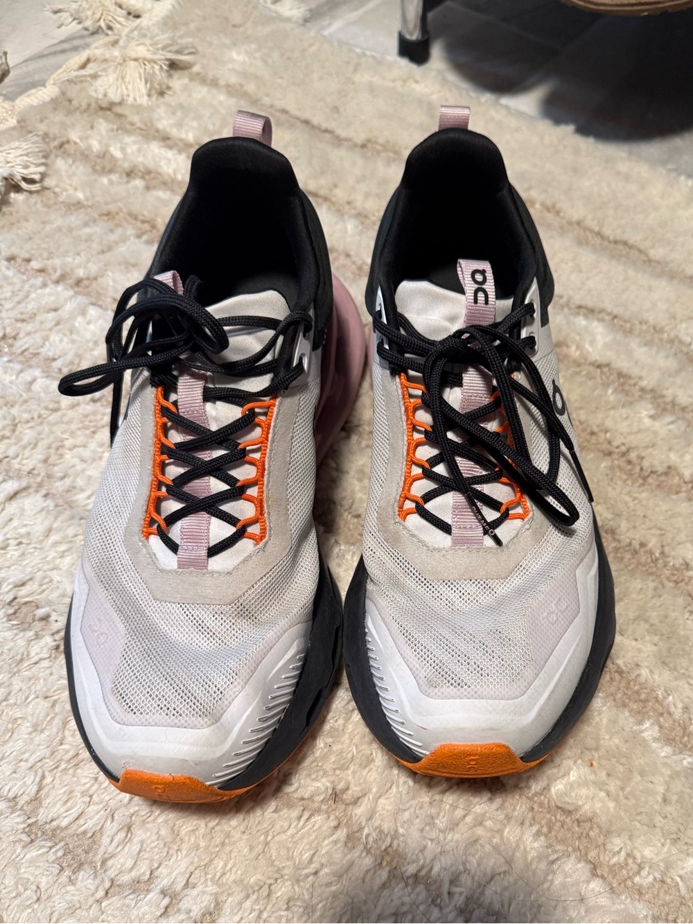 On Running Women's White Pink and Orange Athletic Sneakers